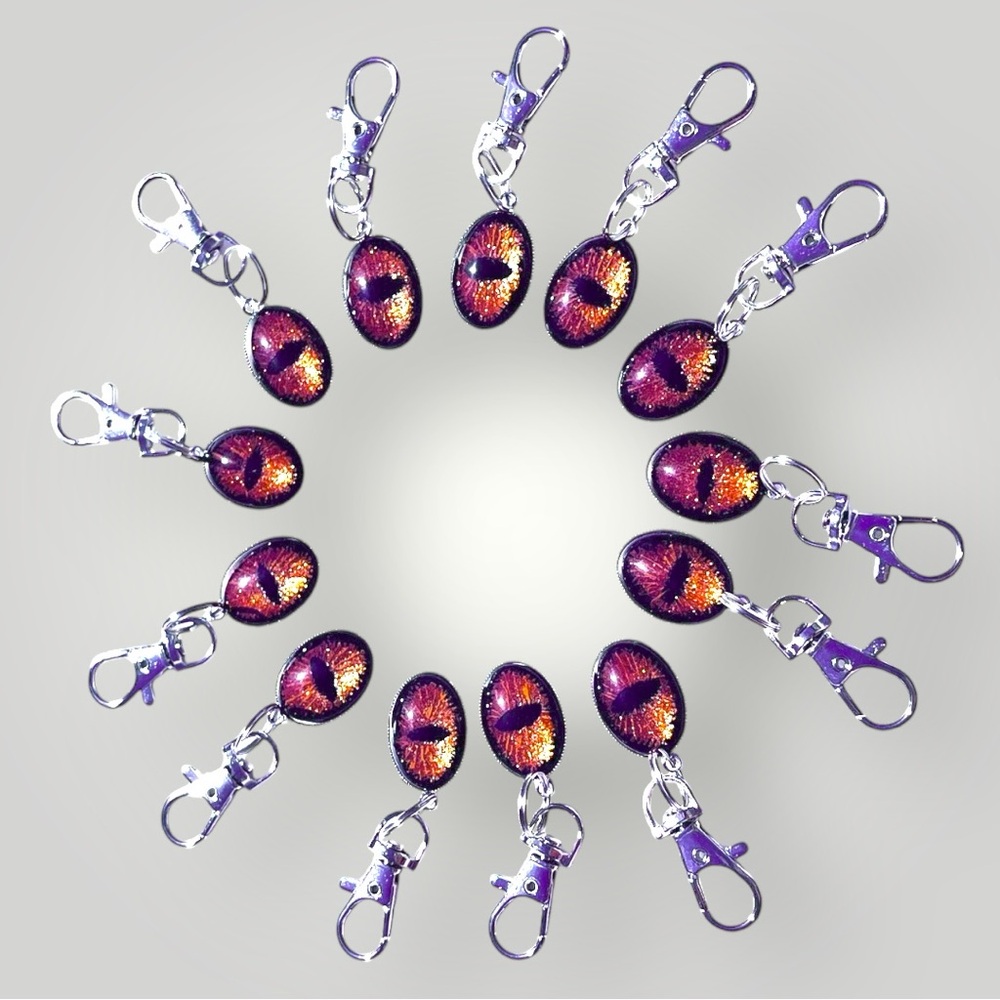 𝑯𝒂𝒏𝒅𝒎𝒂𝒅𝒆 Orange Dragon Eye Keychain w/Gift Bag - Picture 10 of 11